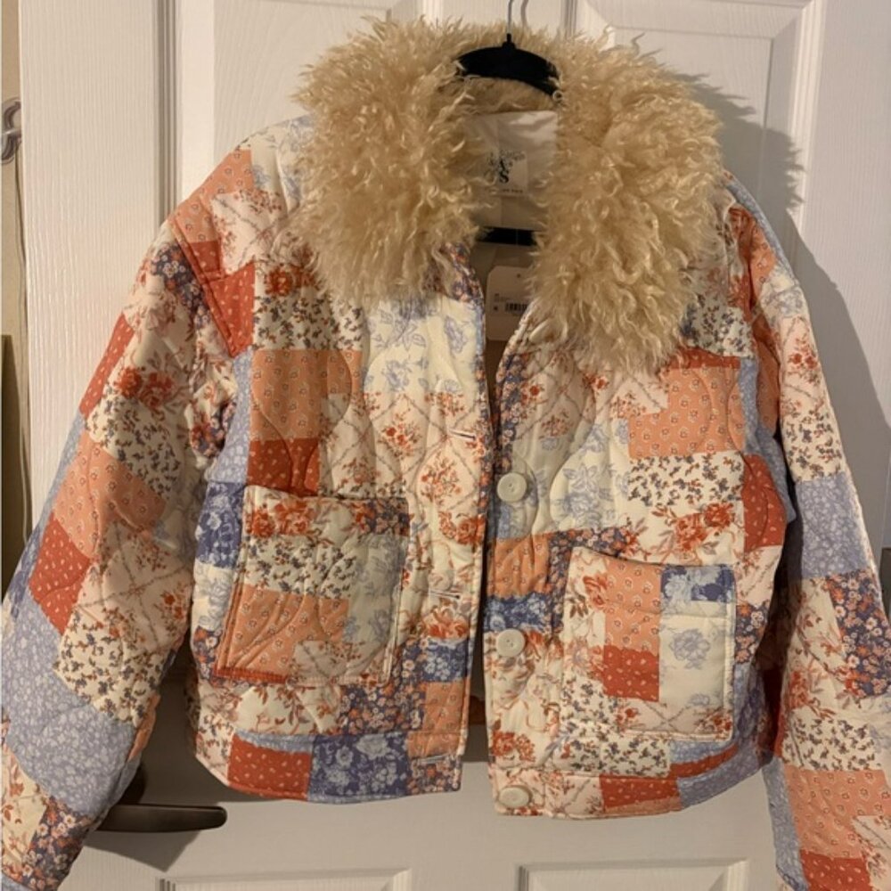 Altar'd State Multicolor Patchwork Teddy Jacket N… - image 3